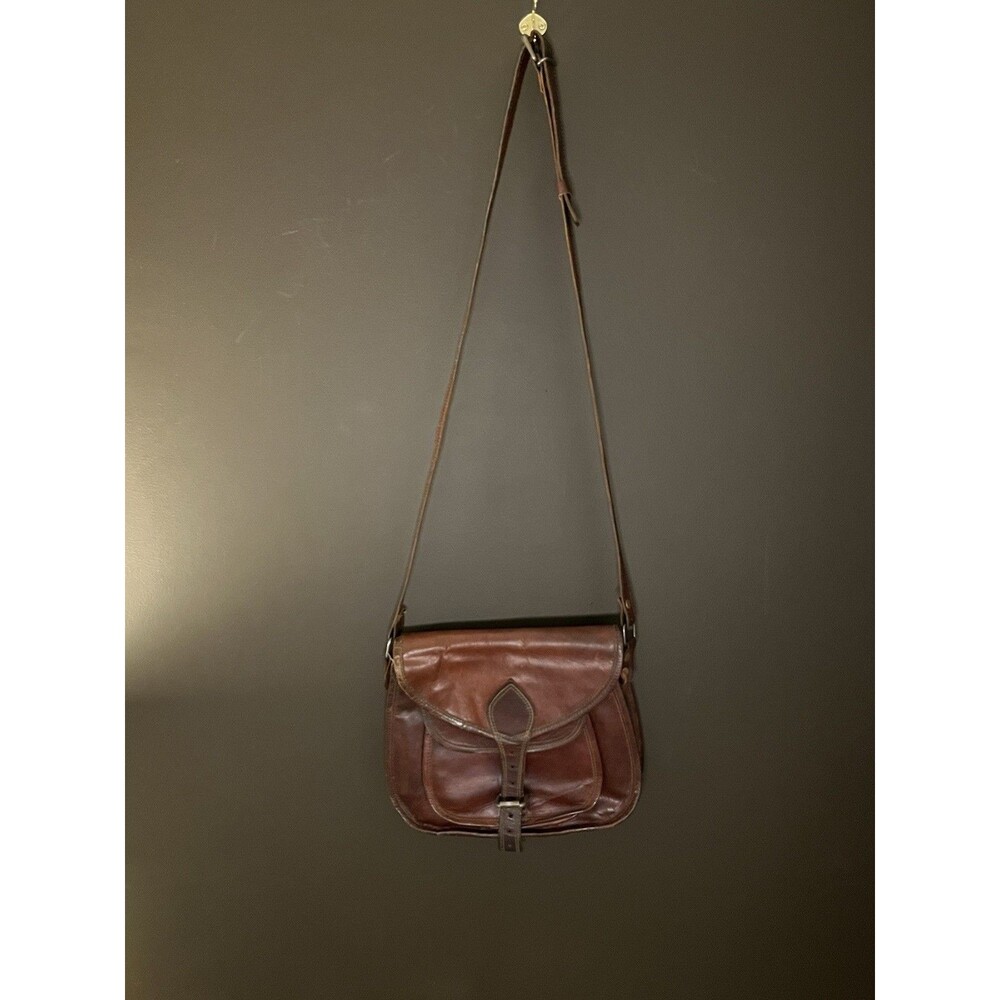 Great Seal of The State of Oklahoma 1907 Leather Crossbody Saddle Bag Brown